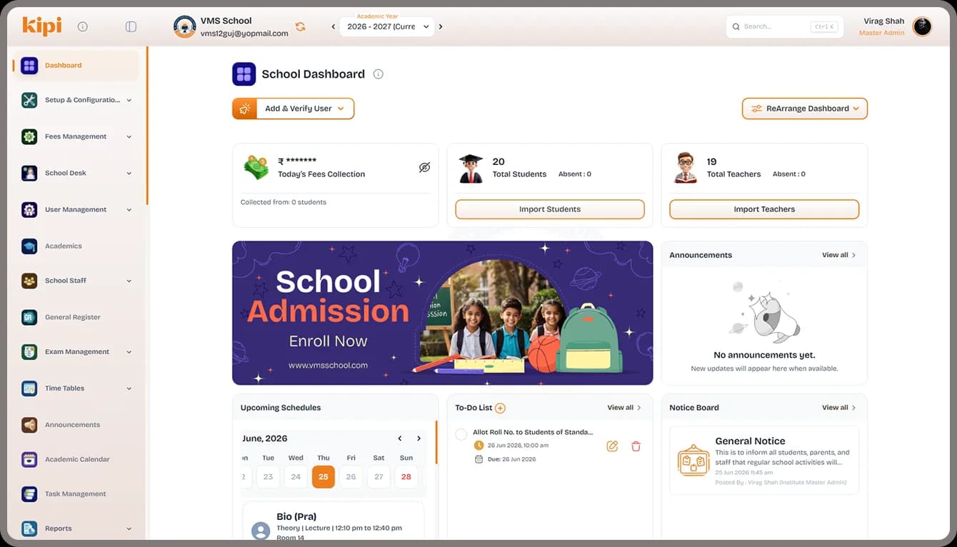School Dashboard View